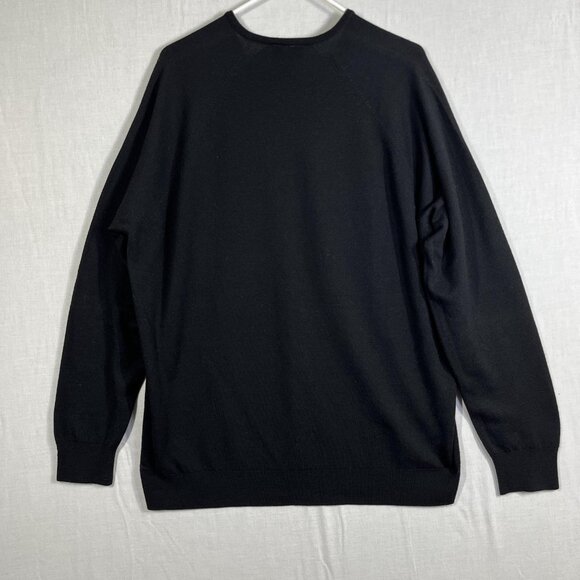 Glenbrae Sweater Mens XL Black Merino Wool Royal Lytham Golf Pullover UK Made - Picture 2 of 8